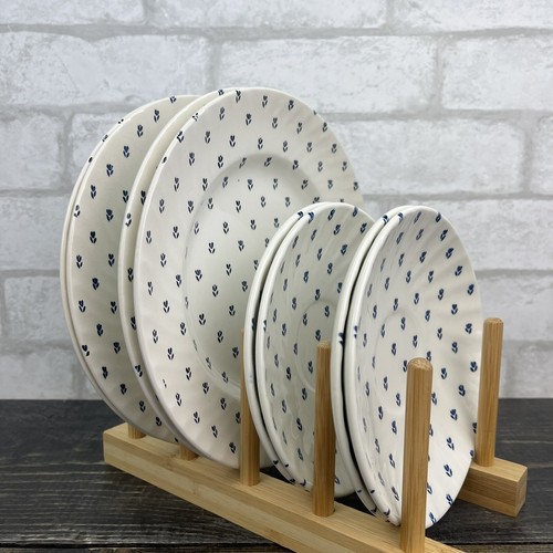 Vtg Roayal Tudor Staffordshire England Dainty Blue Flower Dish Set 12pc - Picture 4 of 11