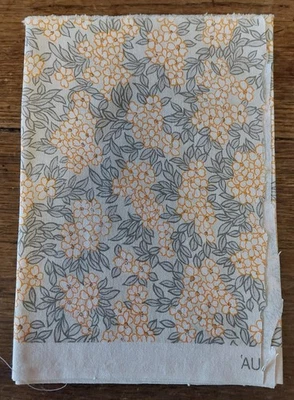 Coupon de tissu vintage cotonnade fleurie Urgé Paris décor Audrey 23 X 145 cm - Photo 1/4
