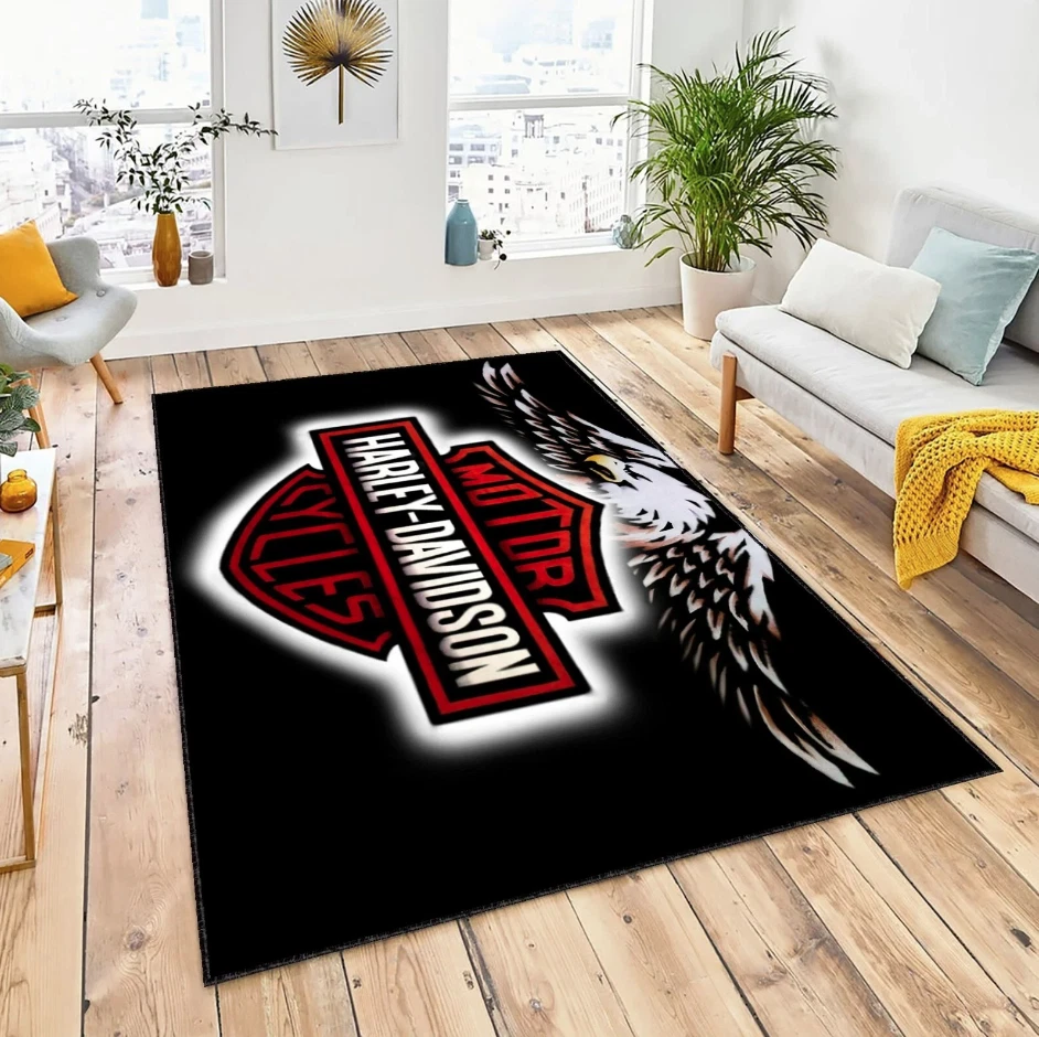 Harley Motocycle Rug, American Legend Motorcycle Rug, Harley Cycle Rug