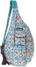 KAVU Rope Bag Sling Pack with Adjustable Rope Shoulder Strap - Beach Paint