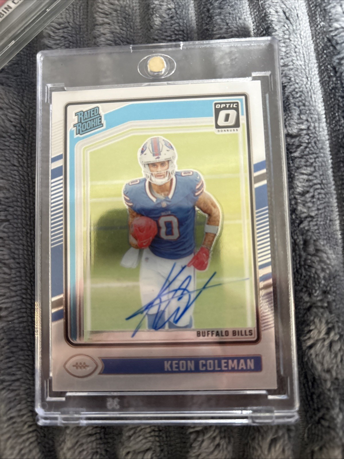 KEON COLEMAN - 2024 Panini Donruss Optic Rated Rookie On Card AUTO #263 RC /325