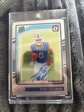 KEON COLEMAN - 2024 Panini Donruss Optic Rated Rookie On Card AUTO #263 RC /325