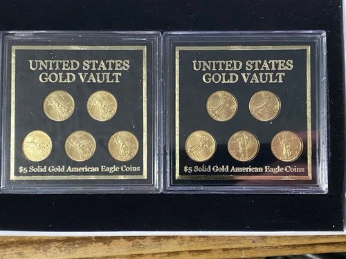 1/10 Oz American Gold Eagle Coin $5 BU 2017 X10 1 Oz Total