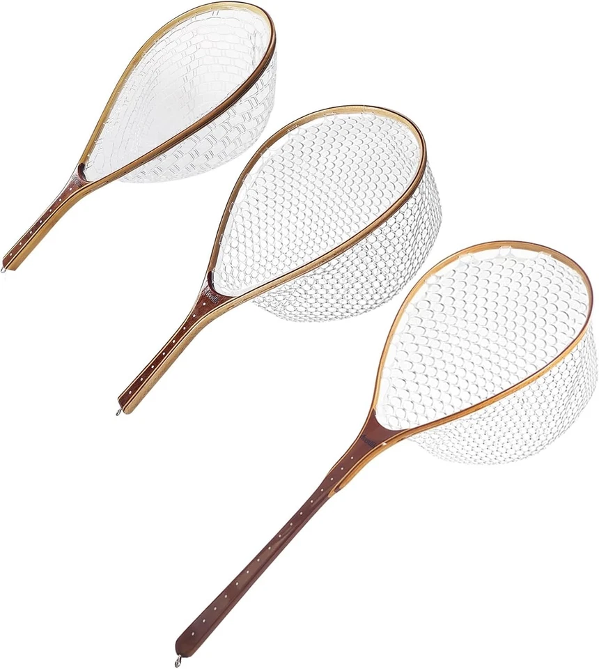 Red de pesca con mosca red de aterrizaje red de madera malla de goma suave red de trucha agua dulce... Foto 3 de 4