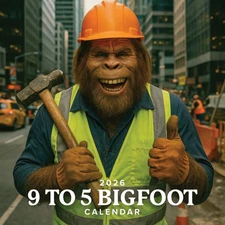 Off The Grid Calendars,  9 to 5 Bigfoot 2026 Mini Wall Calendar