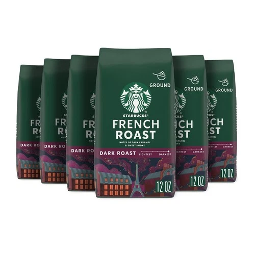 Starbucks French Roast Coffee 12 Ounce Pack of 6 Premium Ground Dark Roast