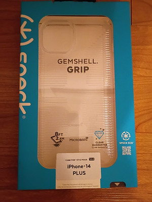 Speck GemShell Grip Clear Phone Case for iPhone 14 Plus NEW