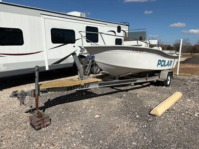 1998 Polar Kraft 17' Center Console -Outboard Johnson Runs -Free Trailer - Texas - Image 1 of 4