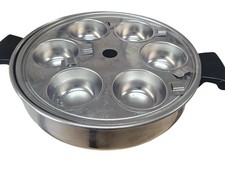 Amway Queen 6Cup Egg Poacher Tray with Egg Cups, Pan & Lid Stainless Steel Set