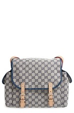 PO - Borsa Gucci per pannolini a tracolla in tela blu