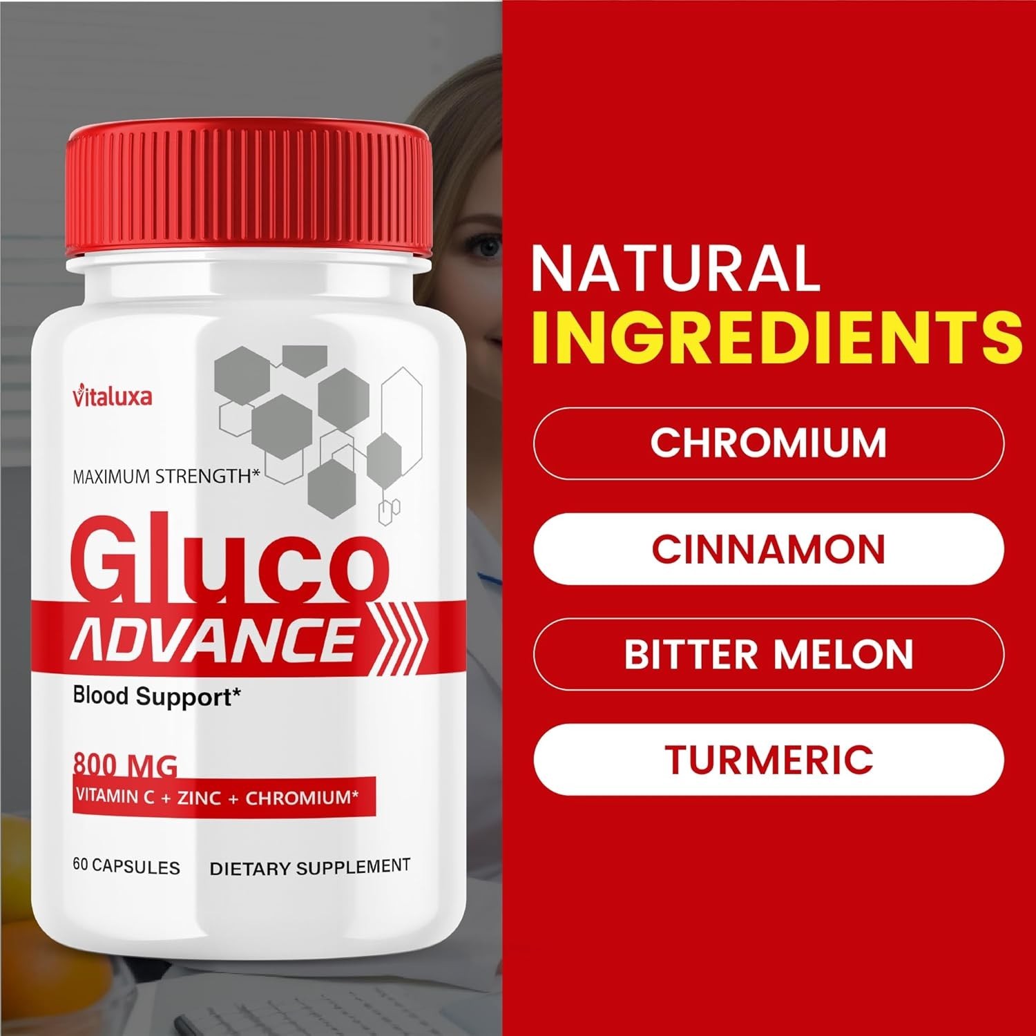 Gluco Advance: 2-Pack Capsules for Blood Sugar Balance & Joint Health Essentials thumbnail 6