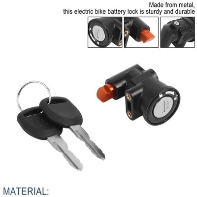 Metall Batterieschloss f��r C20 E Bike Hecktr?ger Diebstahlsicherung klappbar R