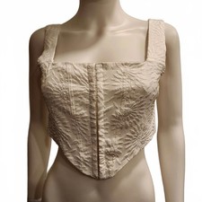 Princess Polly white floral corset crop tank top size 6