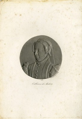 Antique Master Print-Portrait of Catherine de Medici-Collas-1831