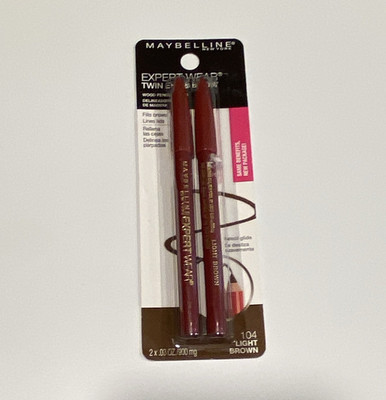 Maybelline New York Expert Wear Twin Brow Eyebrow Definer Pencil 104 Light Brown