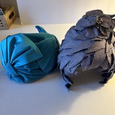 2 Vintage Fascinator Headband Church Derby Windsor British Hats