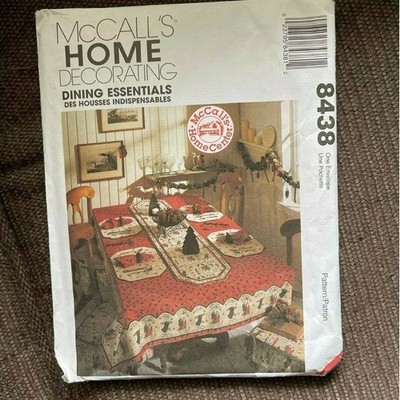 McCalls Pattern 8438 Dining Essentials Tablecloth Runner Placemats Napkins