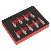 "Sealey Sechskant-Einsatz Bit-Set 9-Tlg 3/8\" Vierkant-Antrieb Metrisch AK6240"