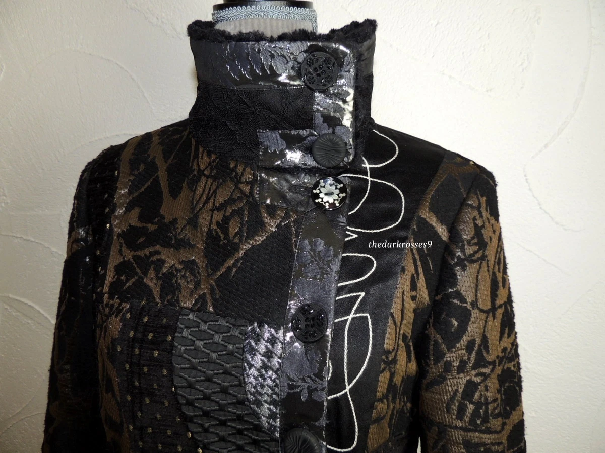 Desigual Mantel Patchwork Stickerei gr.42 strass Tailliert Boho top