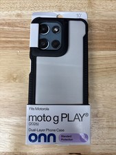 onn Dual-Layer Phone Case for Motorola moto g PLAY 2026 - Black/Clear