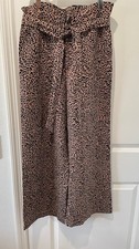 Reformation l100% inen pants animal print sz 6 womens
