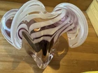 Vintage Hand Blown Handkerchief Art Glass Murano Vase