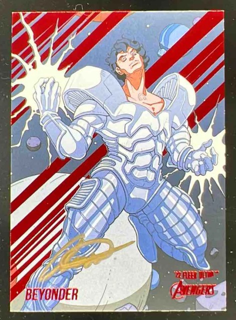 2022 Fleer Ultra Marvel Avengers Red Foil Artist #3 Beyonder Autograph Auto /63