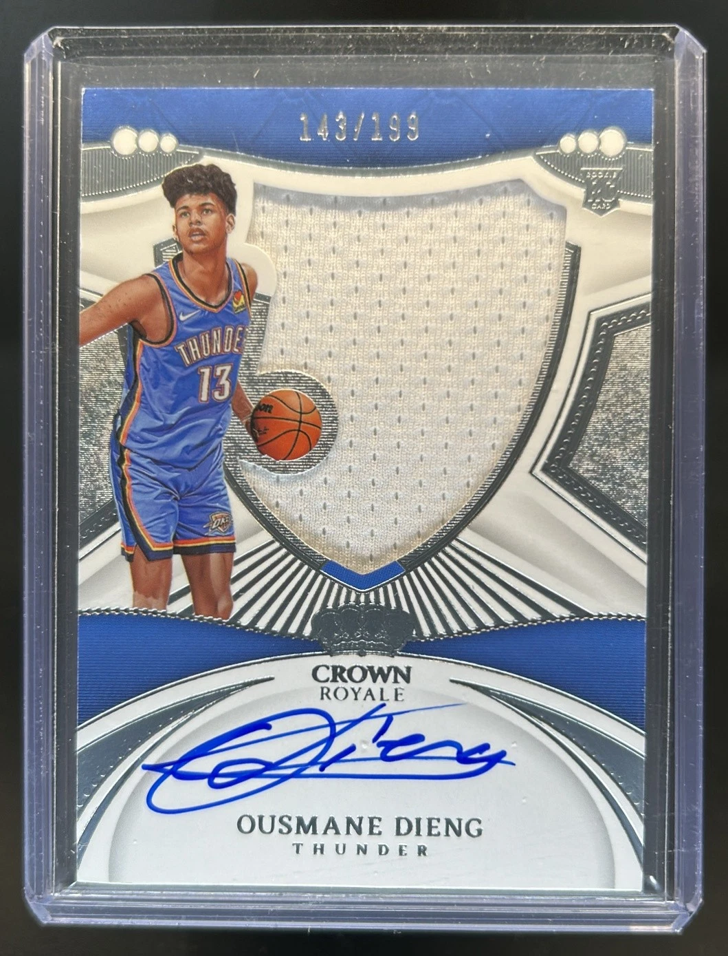 2022-23 Crown Royale Ousmane Dieng Silhouette Jersey Auto RC #143/199