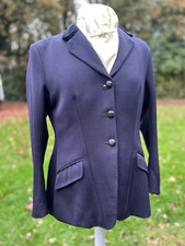 40” Vintage Ladies Bernard Weatherill Navy Wool Hunt Show Jacket Equestrian Coat