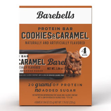 Barebells Protein Bars with 20g High Protein, 1.9oz Bars, Cookies & Caramel - 4 