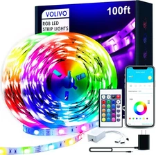 VOLIVO 100ft Led Strip Lights for Bedroom, Color Changing 100 ft, Multicolor 