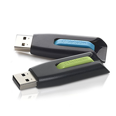 Verbatim 32GB Store 'n' Go V3 USB 3.0 Flash Drive - 2pk - Blue  Green NEW