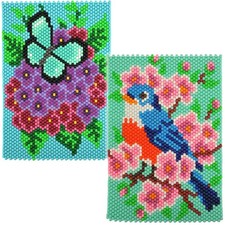 Herrschners  Spring Bluebird  Butterfly Hydrangeas, Set of 2 Pony Bead Kit