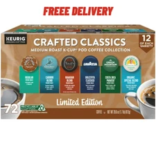Keurig Crafted Classics, Variety Pack, Medium Roast, Keurig K-Cup Pods, 72 Count