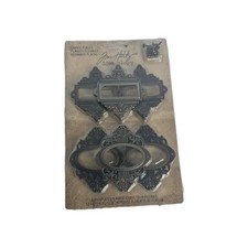 Tim Holtz Idea-ology Ornate Plates Frames Metal Bookplates (6 Pack)