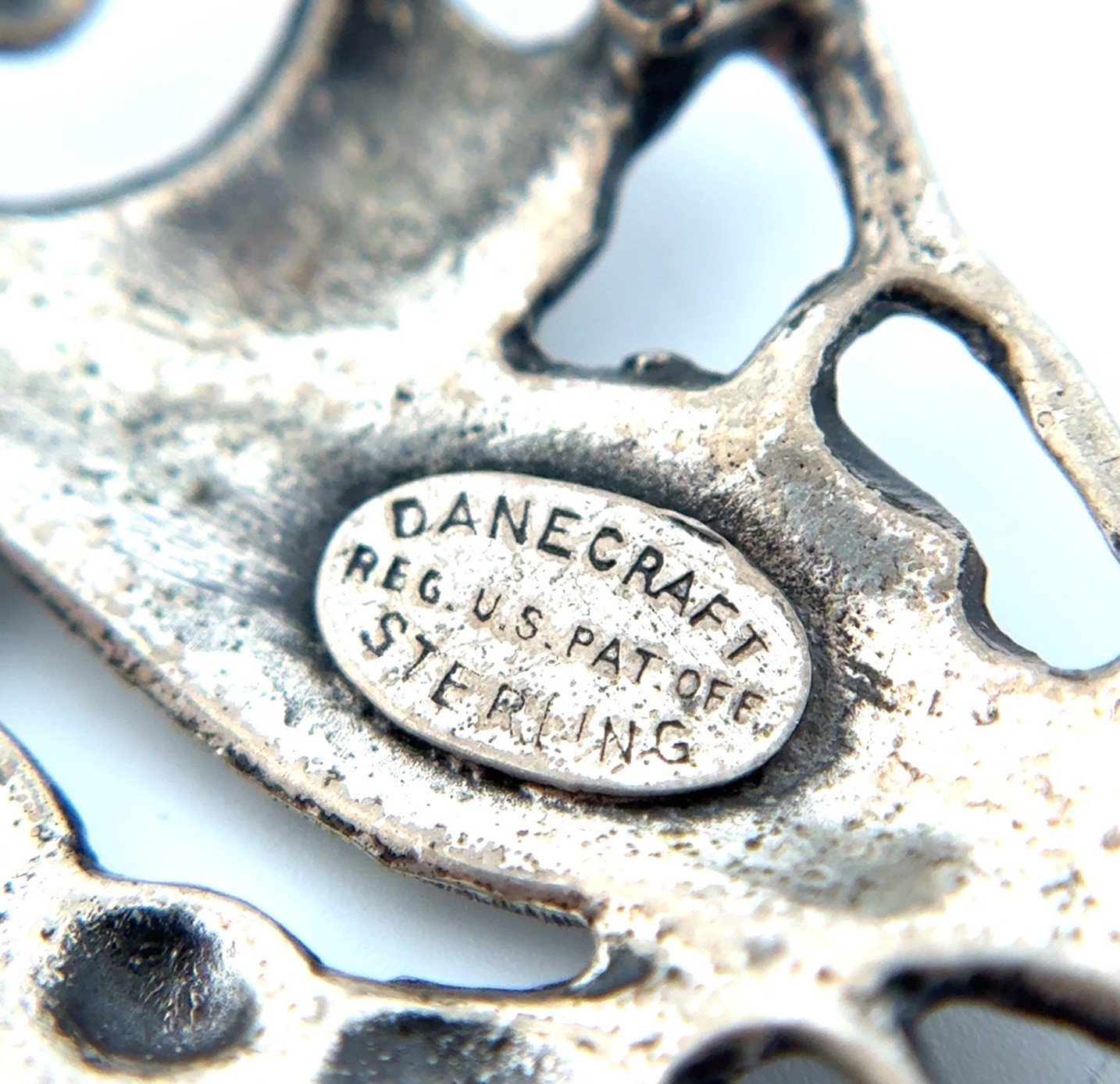 Danecraft 925 Sterling Silver Rectangular Floral … - image 5