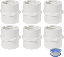 1 Inch PVC Female Thread Adaptor White 2-Way PVC Pipe Coupling Adapter Connector