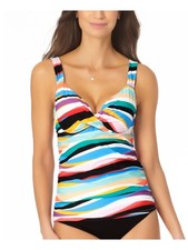 ANNE COLE Women's Multi Color Straps Underwire Tankini Swimsuit Top 32C34B