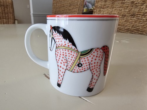 Andrea By Sadek Winterthur Spotted Horse Child's Dish Bowl Mug Plate Set 3 Piece - Picture 10 of 13