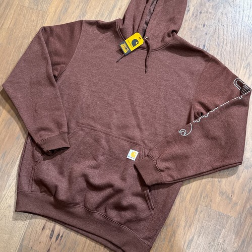 Carhartt Hoodie Mens M Brown Fleece Lined Lightweight Pullover Outdoor Loose Fit