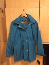Ellen Tracy Blue Ladies Raincoat Jacket Large