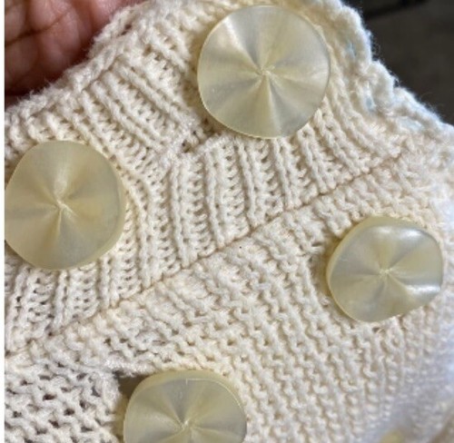 Cárdigan Anthropologie Tejido y Anudado Marfil Peplum Suéter Costero Abuela L - Imagen 3 de 11