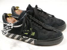 Off White Vulcanized Sneakers Low Top Black Suede Green Arrow Box 42 EU 9 US