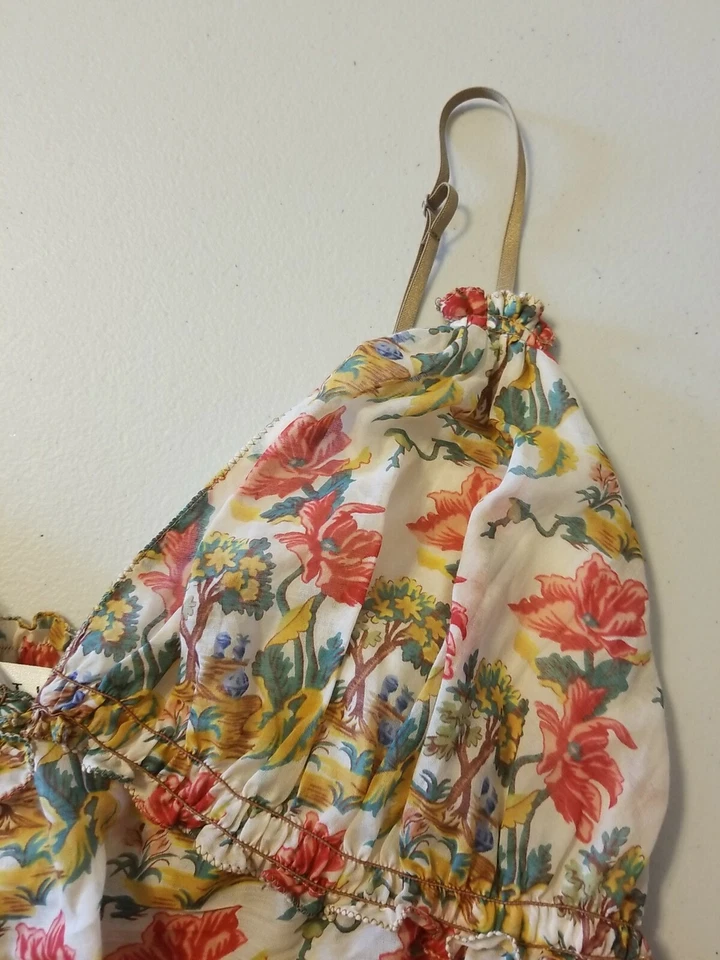 Blusa sin mangas vintage Studio M de seda y algodón floral talla L Foto 4 de 4