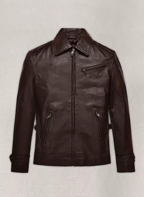 TAYLOR LAUTNER THE TWILIGHT SAGA BROWN LAMBKSIN BIKER LEATHER JACKET FOR MEN S