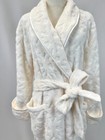 Women Warm Fleece Long Bath Embossed Robe Dressing Gown BathRobe with Pocket