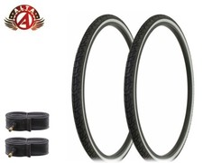 2 ALTA BICYCLE WIRE BEAD TIRES 26x1-3/8 WHITEWALL CROSS RANGER SEMISLICK W/TUBES