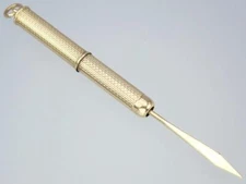 Super Vintage COHEN & CHARLES Solid 9K Gold Propelling Toothpick Pendant 1959