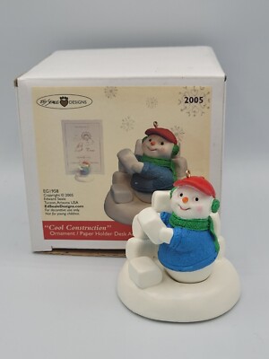 Hallmark Christmas Ornament/Paper Holder - Cool Construction - 2005 - MIB