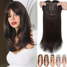 Free Part Lace Base Clip in New Soft AS Human Hair Women Topper Toupee Hairpiece